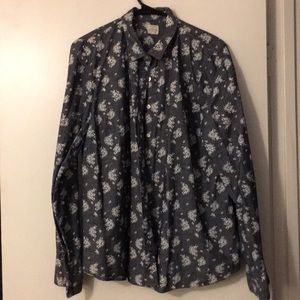 J. Crew Floral Chambray Button Down